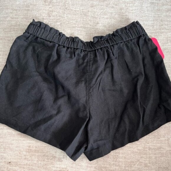 NWT Tie-Front Pull-On Elastic Waist Black Linen Maternity Shorts- large - Picture 5 of 6